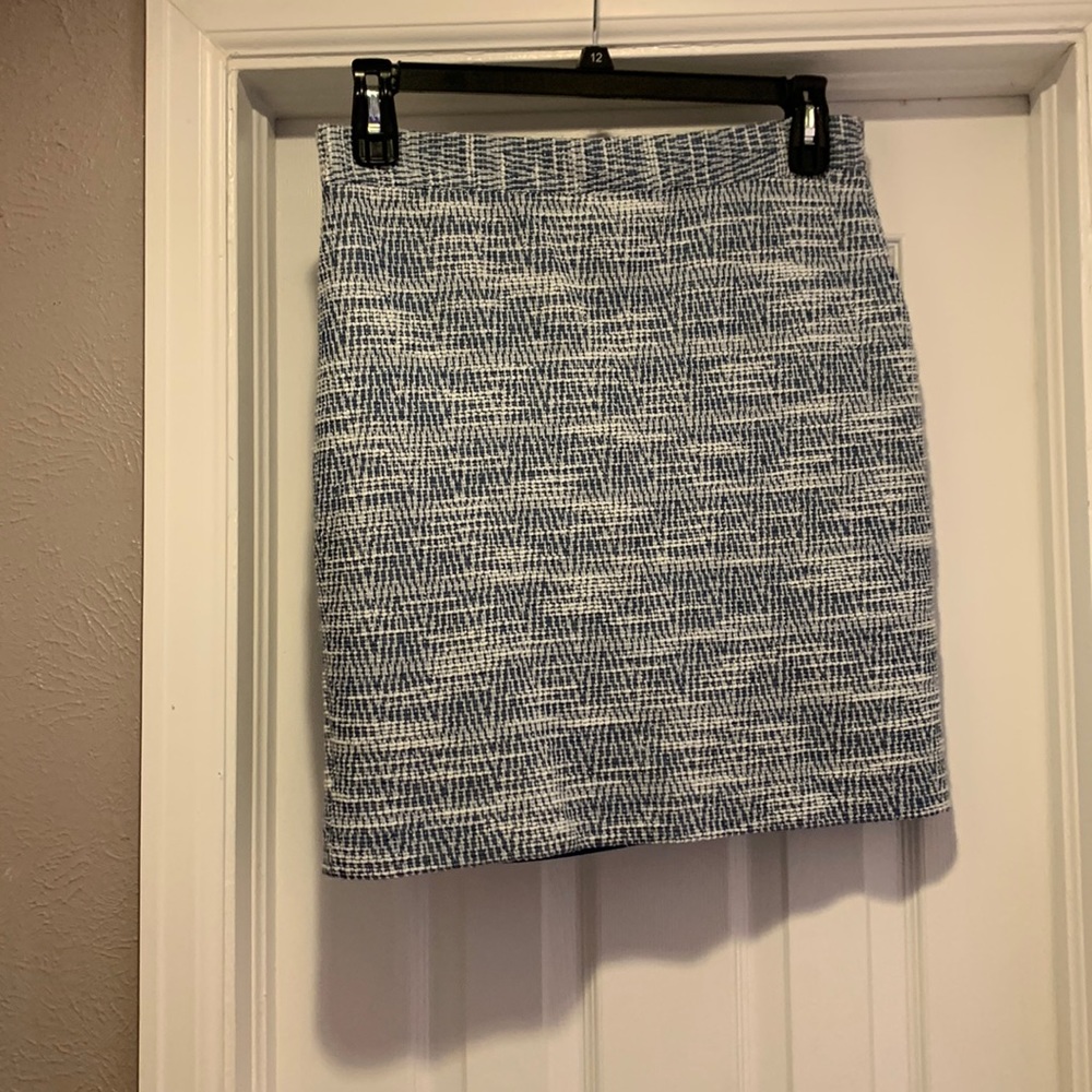Banana Republic Blue and White Tweed Skirt